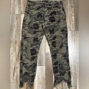 Zara Camo Ankle Boyfriend Camo Jeans
